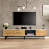 ZUN Modern TV Stand 4 Cabinets& Open Shelves, Color-matching Media Console Table for TVs up to 80'' WF531564AAP