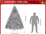 8 FT Pre-lit Artificial Christmas Tree, Hinged Xmas Pine Tree with 1350 Branch Tips, 500 Lights and 09538432