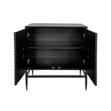31.50" Modern 2 Door Wooden Storage Cabinet Accent Cabinet with Metal Leg Featuring Two-tier W1435P206312