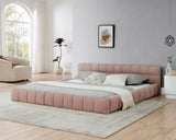King size Upholstered Bed Frame Thick Fabric, Chenille Fabric Grounded Queen Size Platform Bed W487P246686