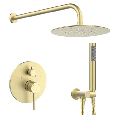 ZUN Shower System Shower Faucet Combo Set Wall Mounted with 10" Rainfall Shower Head and handheld shower 32087493