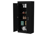 Black 5-Shelf Storage Pantry Cabinet B062P175201