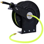 ZUN Retractable Air Hose Reel With 3/8" Inch x 50' Ft,Heavy Duty Steel Hose Reel Auto Rewind W46566958