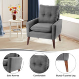 ZUN Modern Upholstered Accent Chair Armchair with Pillow, Single Sofa with Lounge Seat and Wood Legs W2121134276