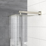 Dual Shower Head - 10 Inch Wall Mounted Square Shower System with Rough-in Valve, Brushed Nickel W1243P262630