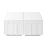 ON-TREND Elegant TV Stand Arched Design for TVs Up to 80", Modern Dual Purpose Coffee Table N721P329091K