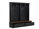Farmhouse 4-in-1 Hall Tree with Wood Grain Bench, Mudroom Versatile Coat Rack with 2 Large Drawer, 59466050