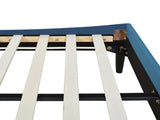 Aspen Vertical Tufted Modern Headboard Platform Bed Set, Queen, Satin Teal Blue Velvet B2719P238506