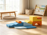 9-Piece Soft Play Set, Foam Blocks with Detachable Covers, for Climbing & Crawling, Multicolored 71938462