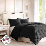 King 3M Scotchgard Diamond Quilting Reversible Down Alternative Comforter Set B03595038