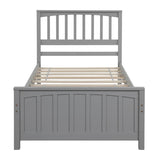 Wood Platform Bed Twin size Platform Bed, Gray WF195377AAE