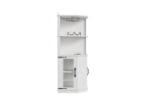 67.3" Corner Bar Cabinet with Power Outlet, Farmhouse Wine Bar Cabinet with Adjustable Shelves for 24661580
