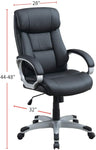 ZUN Classic 1pc Office Chair Black Color Cushioned Headrest Adjustable Work Silver Armrest HS00F1685-ID-AHD