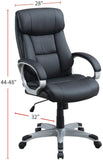 ZUN Classic 1pc Office Chair Black Color Cushioned Headrest Adjustable Work Silver Armrest HS00F1685-ID-AHD