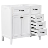 36" Bathroom Vanity without Sink, Cabinet Base Only, Bathroom Cabinet with Drawers, Solid Frame and WF296707AAK