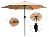 7.5ft Patio Umbrella with Crank Handle, Outdoor Market Umbrella with 6 Sturdy Umbrella Ribs 36712071