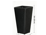 Set of 2 Rattan Planters with Removable Inner Pots, Metal Frame Adjustable Foot Pads for Garde 64398840