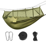 ZUN Camping Hammock, Portable Double Hammock with Net,600lbs Load 2 Persons Hammock w/Mosquito Net 23289829