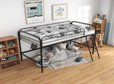 Metal Twin Loft Bed , Twin Size High Loft Bed Black W84041894