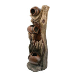12.4x11.6x37.8" Decorative 3 Tier Tree Trunk Fountain with Lights and Pump, Brown W2078P178872