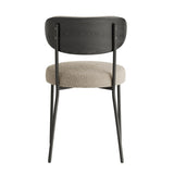 ZUN Boucle modern kitchen dining chair Bentwood covered with ash veneer Chair back, metal with black W210P147498