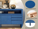 U_Style 60" 3-Door Sideboard with 3 Drawers - Modern Solid Ash Veneer MDF Sideboard, Semi-Open Shelf N711P289141V