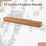 ZUN 72" Fireplace Mantel, made of Solid Pine, Wall-Mounted Floating Shelf,Natural 08160933