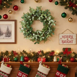 24" Christmas Cedar Wreath Full Luxe Greenery Holiday Door Dcor Festive Pinecone & Berry Accent FBA 89345177