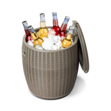9.5 Gallon Cooler Side Table, Portable Ice Chest with Built-in Handle, Multifunctional Ice Cooler 03843302