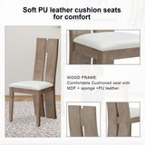 Dining Chair Set of 2 MDF, sponge .PU Leather Upholstered Cushion Seat Wooden Back Side Chairs Wood W876126496