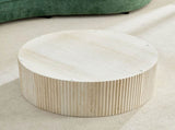 Faux travertine Round Coffee Table with Eye-Catching Relief Design, Travertine W876P362386