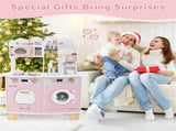Pink Kids Coffee Kitchen Playset with Microwave Oven Stove for 3 Years Old 90229154