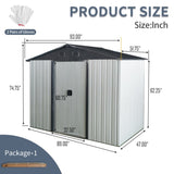 8ft x 4ft Outdoor Metal Storage Shed with Sliding Door and foundation for Backyard, Patio, Lawn W540P185253