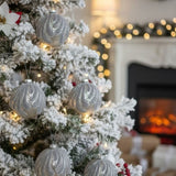 6PCS Set 3.9" Christmas Tree Ornament Balls Hanging Glass Holiday Decor for Party Tree Decorations 30503355