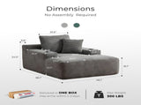 Morpheus Oversized Compressed Single Sofa,Grey T6052P587195