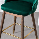 ZUN Leland Fabric Upholstered Wingback Bar Stools, Set of 2, Green T2574P165111