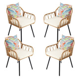 4 Pieces Patio Dining Chair Set, Outdoor Rattan Chairs for Patio, Backyard, Balcony, Garden 48338884