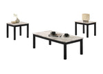 ZUN Majestic Beautiful White Faux Marble Top 1x Coffee Table and 2x End Tables 3pc Coffee Table Set B011P237498