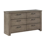 ZUN Rustic Style 1pc Gray Dresser of 6x Drawers Metal Hardware Wooden Bedroom Furniture B011P143958