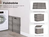 110L Laundry Hamper with Lid, Laundry Basket with Removable Liner for Bathroom Bedroom Gray 10537144