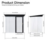 ZUN Metal garden sheds 5ftx3ft outdoor storage sheds White+Black W1350125818