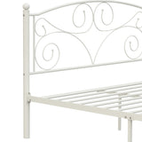 Full Size Unique Flower Sturdy System Metal Bed Frame with Headboard and Footboard W2297P347655