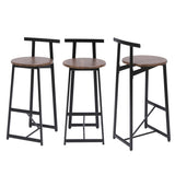 Bar Stool Set of 3 Counter Height Barstools with Back Armless Dining Chairs for Kitchen Island W1757P265185