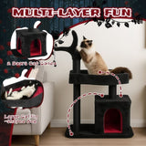 44.5" Heavy Duty Gothic Cat Tree Large Cat Tower Cat Tree Indoor Cats Spacious Cat Condo Coffin 07409591