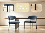 All-in-One Gray 4-Piece Modern Round Upholstered Kitchen Chairs, Curved Backrest, Soft Thick Cushion 61123655