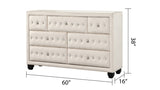 Modern Style Crystal Tufted Upholstery 5-Drawer Chest finished with Velvet Fabric made with Wood in B009136649