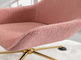 Modern Teddy Fabric Material Adjustable Height 360 Revolving Home Office Chair With Gold Metal Legs 04615420