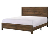 Brown Cherry Finish Fabric 1pc King Size Panel Bed Beautiful Wooden Bedroom Furniture Contemporary B011P174707