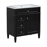 30'' Bathroom Vanity with Top Sink, Modern Bathroom Storage Cabinet with 2 Drawers and a Tip-out N710P206904B