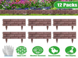 12PCS Stone Effect Garden Edging Flexible Landscape Border Fence PP Weather Resistant Decorative 13577149